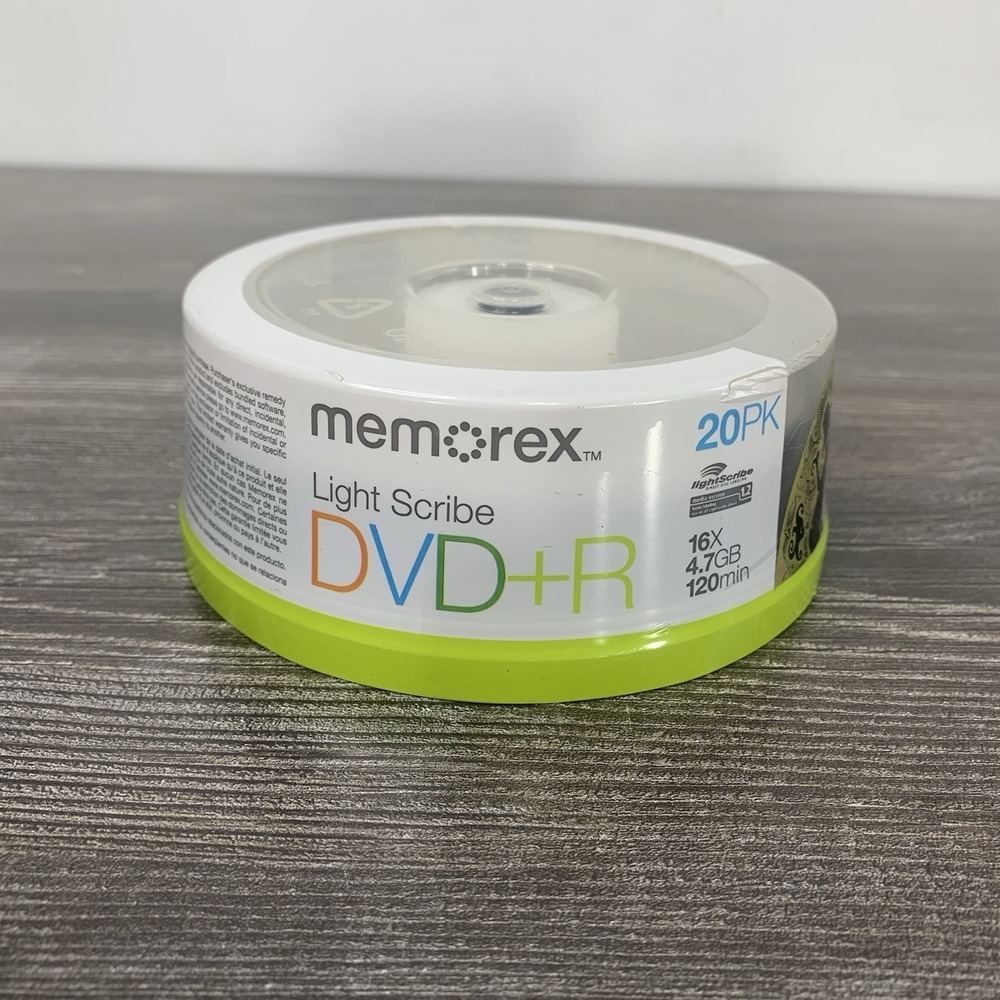 Memorex LightScribe DVD+R 20Pk 4.7 GB 16x 120 Min Recordable NEW SEALED